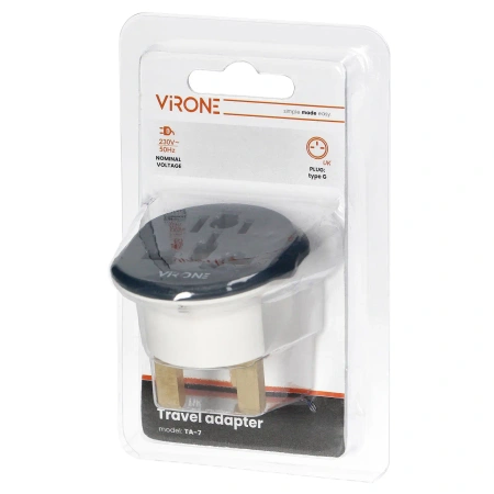 Adapter podróżny TA7 Go to UK 230V 13A – wtyczka brytyjska typ G, gniazdo uniwersalne