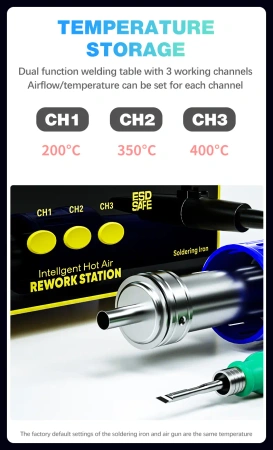 Stacja lutownicza 861DS, 2w1: hot-air i kolba z rdzeniem serii 210, Mechanic
