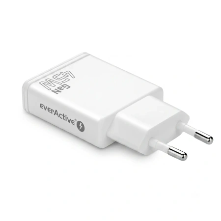 Ładowarka sieciowa GaN 45W USB-C PD + USB-A QC3.0 - super slim everActive SC-460Q