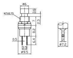 Przełącznik chwilowy OFF-(ON) reset f5mm żółty HQ