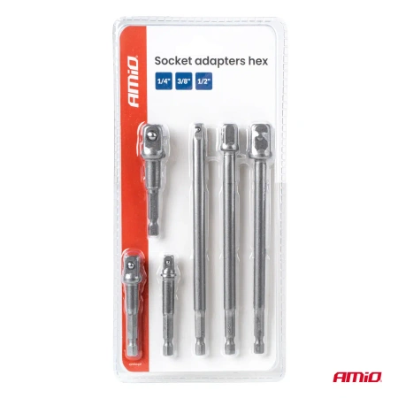Adaptery do nasadek HEX 1/4" 3/8" 1/2" /04781/
