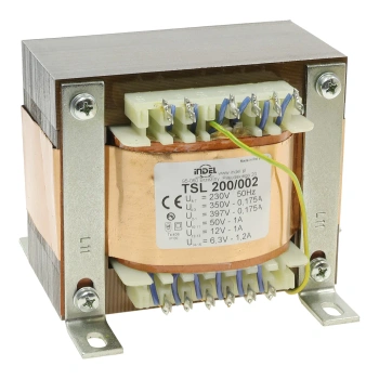 Transformator sieciowy lampowy TSL 200/002, 200VA, 350/397V + 6,3V, 0,175A, Indel