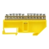 Listwa zaciskowa dla uziemienia PE, 12 przewodów, szyna DIN, żółta, ORNO 8204