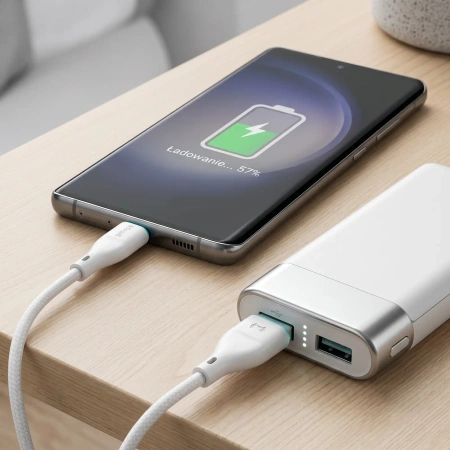 Kabel USB-A - USB-C, 2,4 A, 1 m, biały, Miccell, MIC-004034
