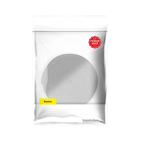 Organizer kabli, taśma rzepowa 3m Baseus Rainbow Circle Velcro Straps szary