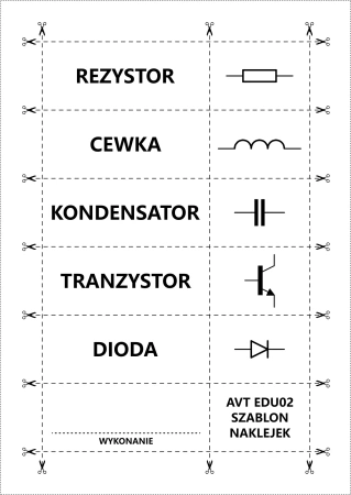 Zestaw podstawowych elementów na lekcje techniki (klasy 4 - 6) + szablon naklejek. AVT EDU02