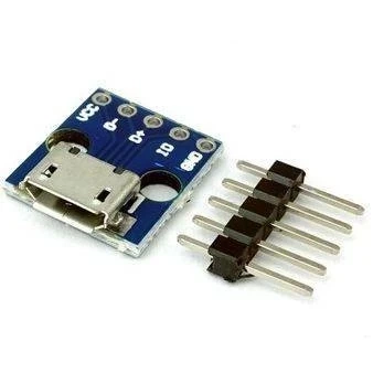 Moduł - gniazdo micro USB B, 15x15mm, do płytki stykowej