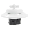 Przycisk dzwonkowy obrotowy ceramiczny, okrągły z ramką, podtynkowy biały Ceramic Loft