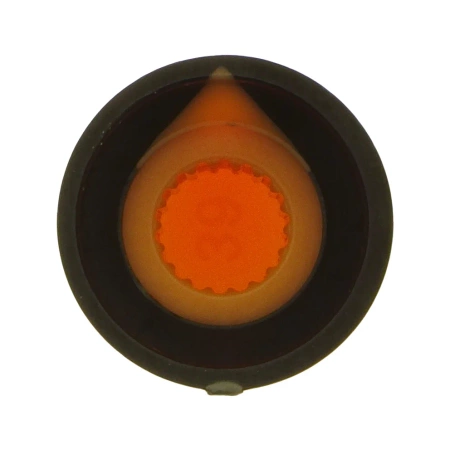 Gałka do potencjometru na oś 6mm - 16x17mm - czarna, pomarańczowy znacznik