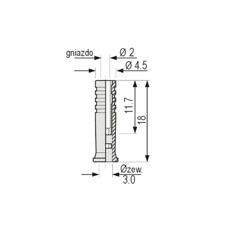 Gniazdo na przewód 2mm izolowane 10A, czerwone