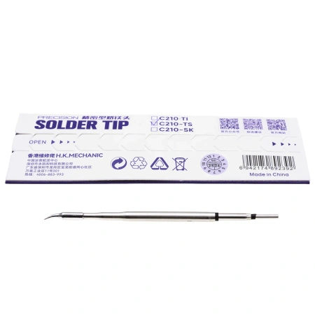 Grot lutowniczy C210-TS, ostry zagięty, do SMD, do kolb serii C210, Mechanic