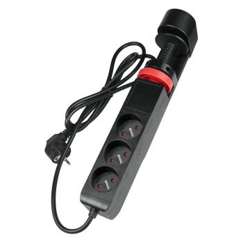 Listwa zasilająca 3 gniazda + 3× USB, przewód 1,5 m, 16 A, 3G1,5, podblatowa, z uziemieniem, czarna, DPM