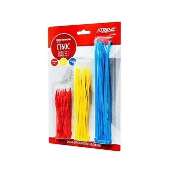 Opaski zaciskowe 100/150/200mm, zestaw 60szt, kolorowe