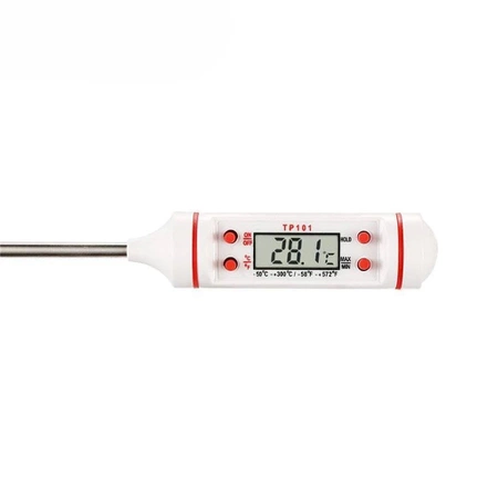Termometr kuchenny szpilkowy -50 do 300°C, sonda ze stali nierdzewnej, TP101 biały