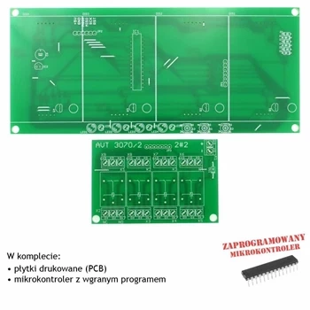 4 kanałowy termometr i termostat z histerezą, PCB's i mikroprocesor do projektu AVT3070