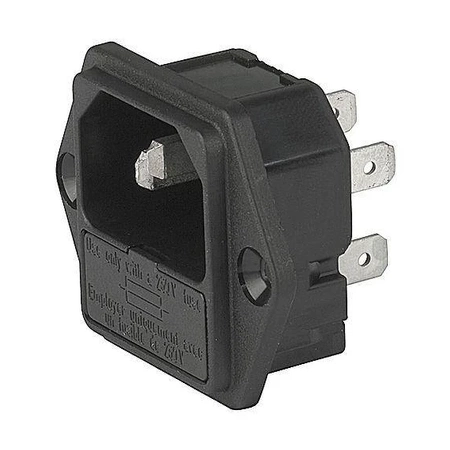 Gniazdo zasilajace IEC C14 z gniazdem bezpiecznika, 10 A 250 V, Schurter 6200
