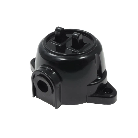 Włącznik światła podwójny, montaż natynkowy, kolor czarny, seria Retro PRL