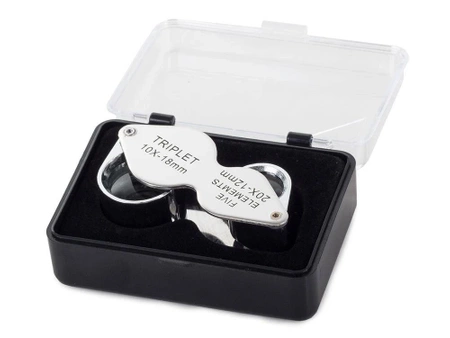 Składana lupa jubilerska kieszonkowa10x 20x stalowa