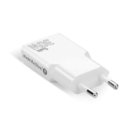 Ładowarka sieciowa everActive SC-385Q 2xUSB-C 30W BIAŁA