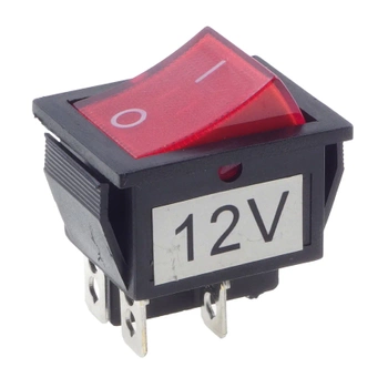 Włącznik ON-OFF 20A 12V z podświetlaniem, czerwony
