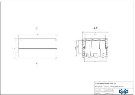 Obudowa hermetyczna ZP60.40.30 jasnoszara/przeźroczyste wieczko PC