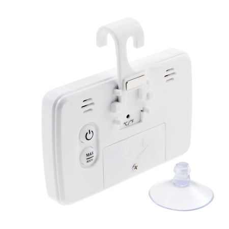 Termometr elektroniczny z higrometrem, wyświetlacz LCD, biały, AG195G