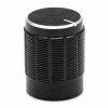 Gałka aluminiowa do potencjometru na oś 6mm - 12,8x17mm - czarna, srebrny znacznik - GCL13