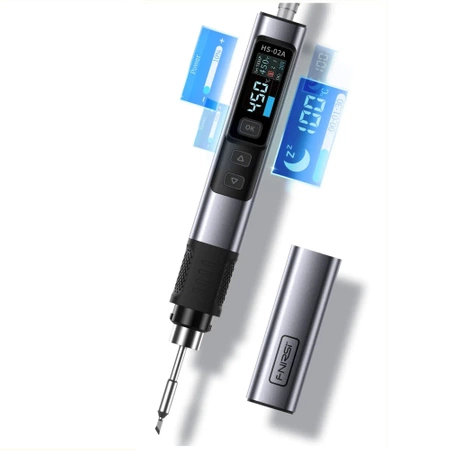 Zestaw lutowniczy FNIRSI HS02A + 6 grotów + zasilacz + akcesoria