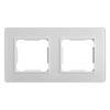 Ramka podwójna, szklana, biała, QUAD Electromalt, QAD1002GW