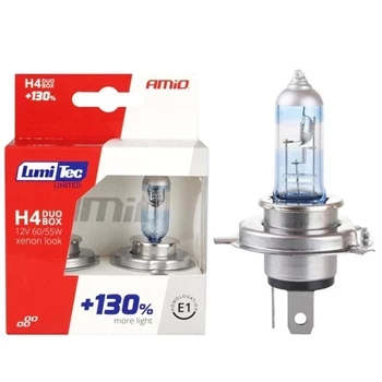 Żarówka samochodowa halogenowa H4 12V 60/55W LumiTec LIMITED +130%, 2 szt AMIO-01405