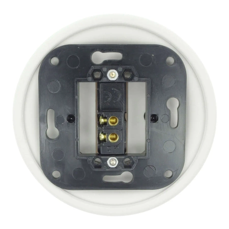 Włącznik światła z ramką, ceramiczny, montaż podtynkowy, kolor biały Ceramic Loft