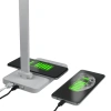 Lampka biurkowa LED z ładowarką indukcyjną DTLL50W DPM, 3,6 W, 142 lm, 6000 K, wyjście USB, biała