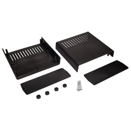 Obudowa uniwersalna Z1AW, 172 × 176 × 68 mm, PS, czarna, wentylowana, z panelami bocznymi, Kradex