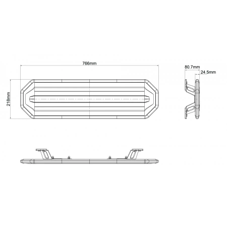 Belka ostrzegawcza LED na dach pojazdu, 78 cm, 82W, 132 LED, światło pomarańczowe, śruby, R65 R10, BLK0040