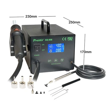 Stacja lutownicza hotair 600W + chwytak podciśnieniowy SMD, SS-956B Proskit