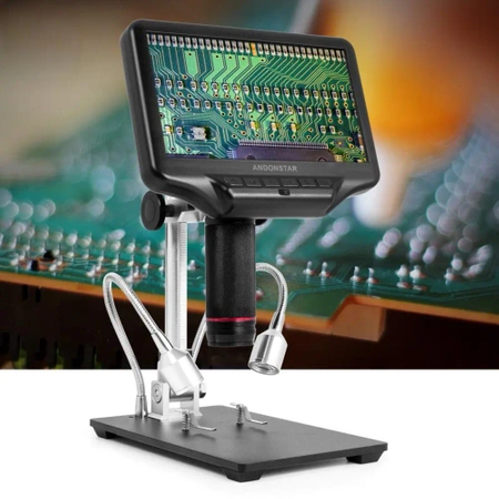 Mikroskop HDMI do lutowania SMD, serwisu elektroniki i kontroli PCB, ekran 7″ – Andonstar AD407