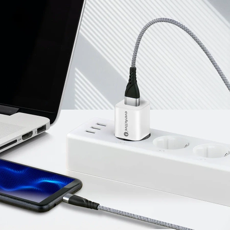 Ładowarka USB, ładowarka sieciowa, szybkie ładowanie QC3.0 + USB-C PD PPS 30W, everActive GaN SC-390Q