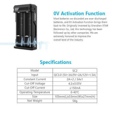 Ładowarka do akumulatorów 18650 i innych XTAR SC2