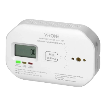Czujnik czadu / tlenku węgla VIRONE DC-9 - LCD, 2xAA, sensor 10 lat