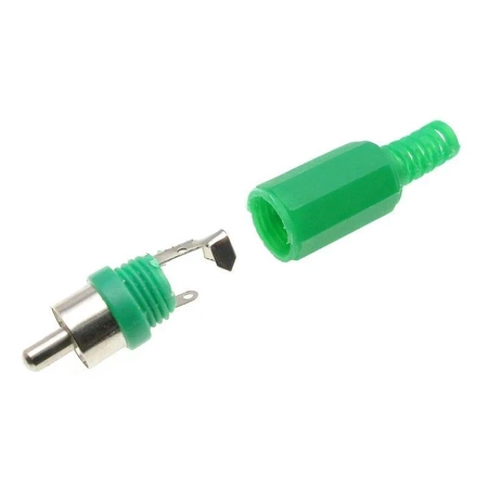 Wtyk RCA zielony, plastik