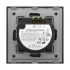 Włącznik podwójny 700W - dotykowy szklany panel czarny - podtynkowy - TAWOIA Glass