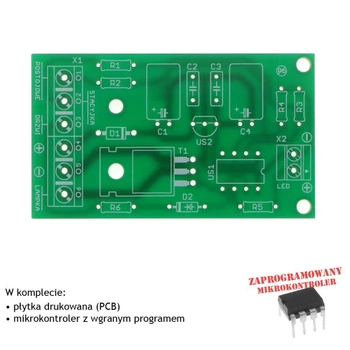 Inteligentny sterownik oświetlenia wnętrza, PCB i mikroprocesor do projektu AVT528