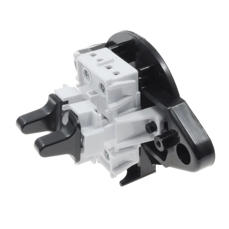 Włącznik światła podwójny, montaż natynkowy, kolor czarny, seria Retro PRL