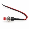 Przycisk chwilowy PBS-110 zwierny OFF-(ON), 1 A 250 V, otwór 7 mm, przewody 10 cm, czerwony