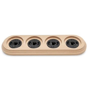 Ramka drewniana naturalna 4-modułowa do gniazd i włączników natynkowych Ceramic Classic Loft