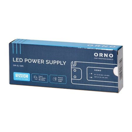 Zasilacz do taśm LED 12 V DC, 30 W, 2,5 A, montaż natynkowy, ORNO 1615