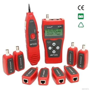 Tester LAN RJ45, RJ11, BNC, szukacz par przewodów, zestaw terminatorów, LCD, Noyafa NF388