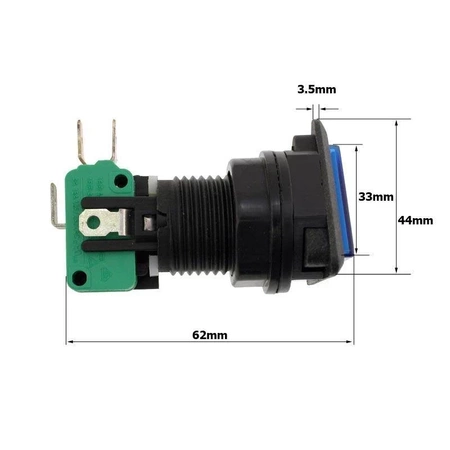 Przycisk do gier HG1-8S ON-(ON) podświetlany 12V, niebieski