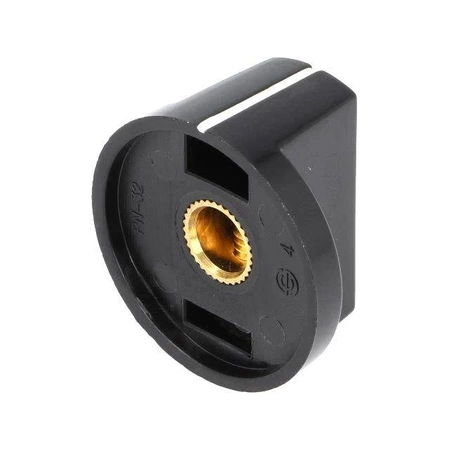 Gałka, oś 6mm, fi27x16mm, czarna