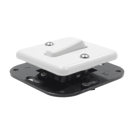 Włącznik światła schodowy ceramiczny, kwadratowy podtynkowy biały Ceramic Loft